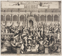 KG 06677
<br/>
Het voorhof der Heydenen
<br/>
<em>Hooghe, Romeyn de (1645-1708)</em>